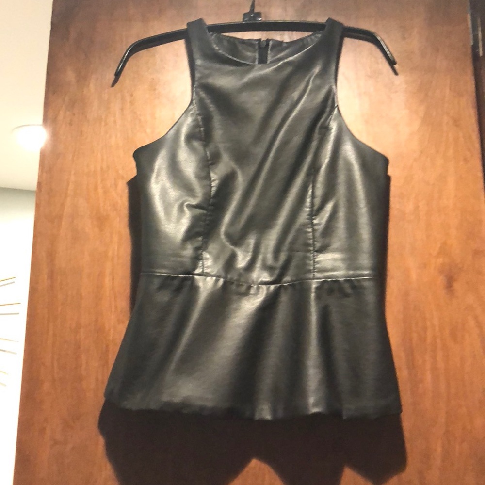 Leather peplum top
